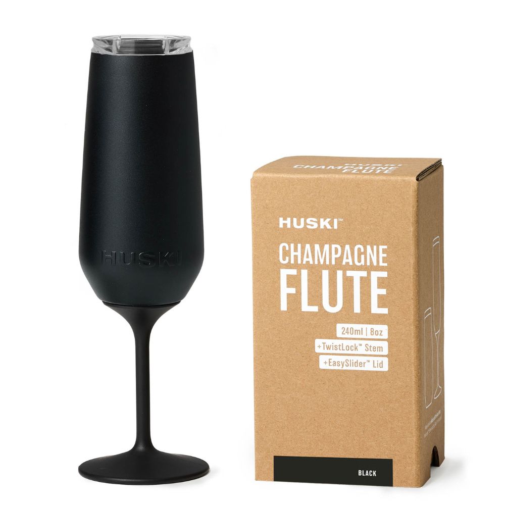 Huski Champagne Flute - Black - Funky Gifts NZ