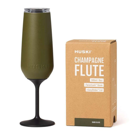 Huski Champagne Flute - Dark Olive - Funky Gifts NZ