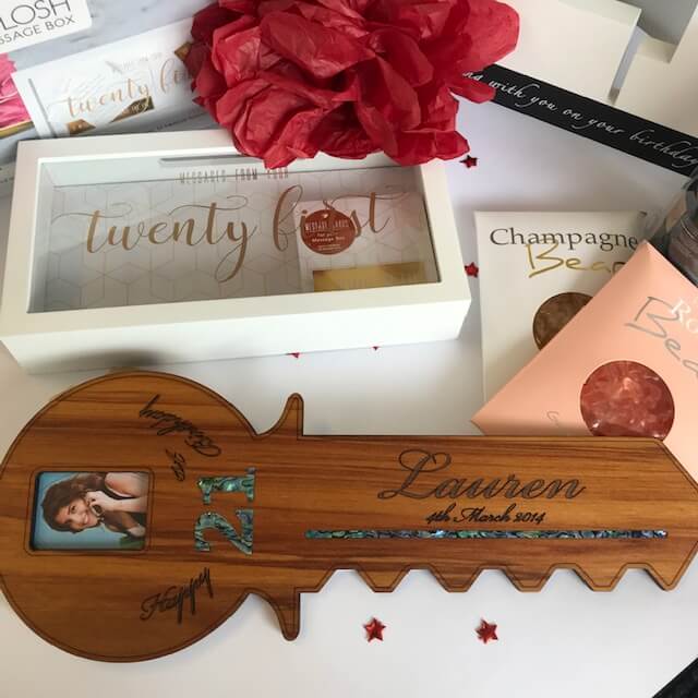 Wooden 21st Key With Square Picture - Funky Gifts NZ