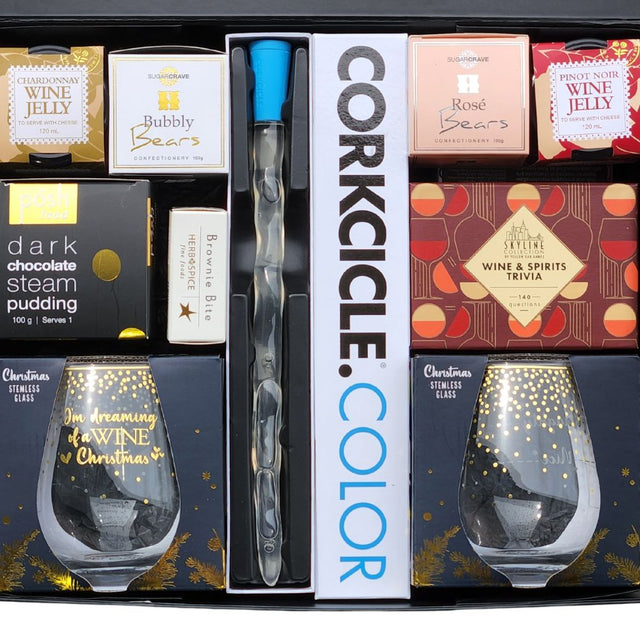 I'm Dreaming of Wine Filled Christmas Gift Box - Funky Gifts NZ