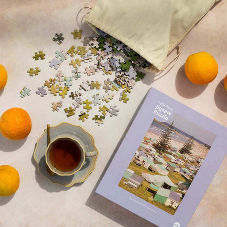 Camping at Mt Maunganui Jigsaw Puzzle - Funky Gifts NZ