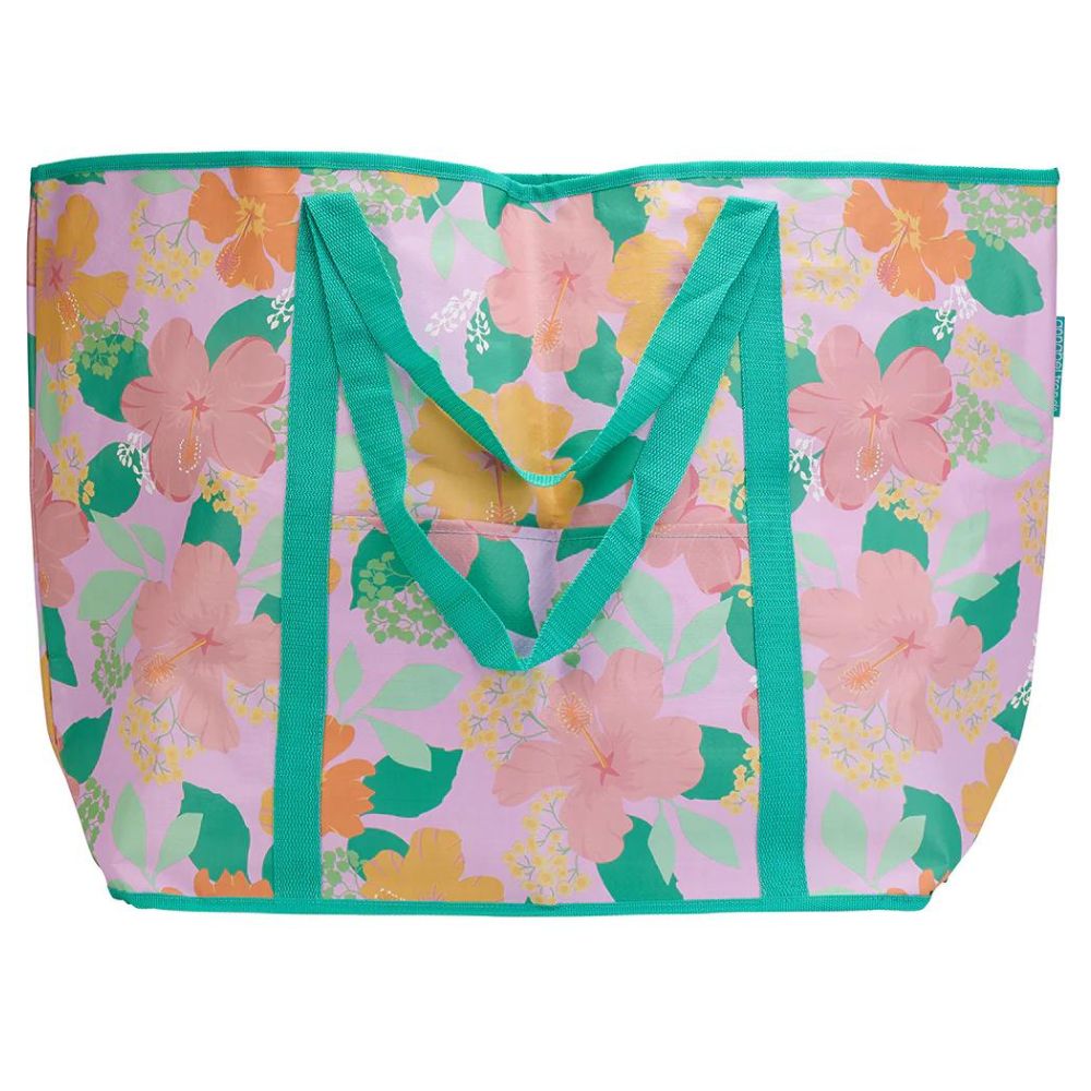 Jumbo Beach Bag - Hibiscus - Funky Gifts NZ