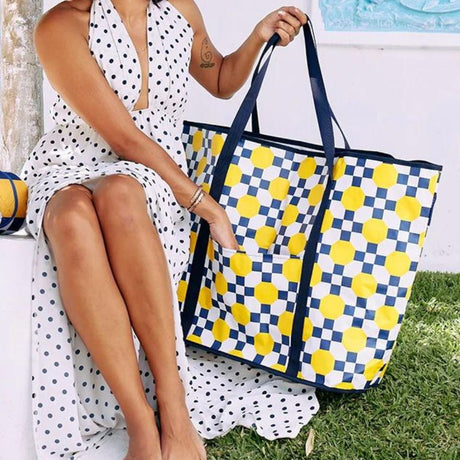 Jumbo Beach Bag - Retro Tile - Funky Gifts NZ