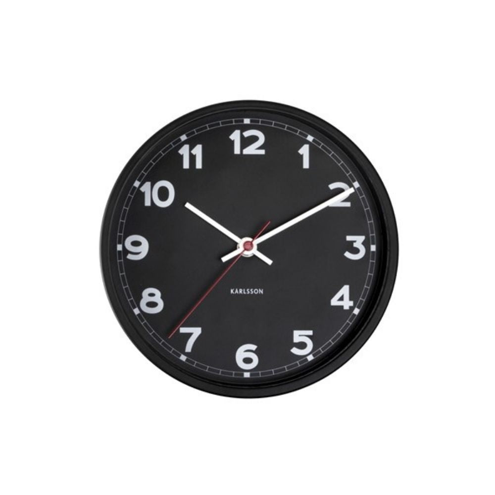 Karlsson Wall Clock New Classic - Small Black - Funky Gifts NZ