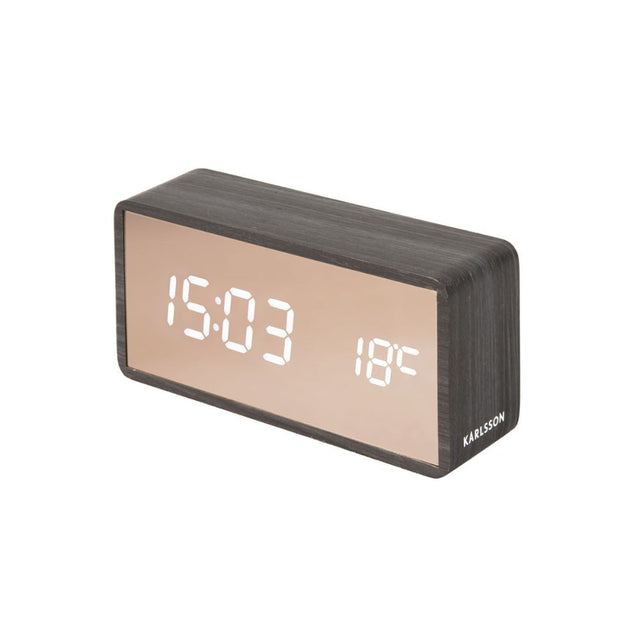 Karlsson Alarm Clock LED Mirror Black - Funky Gifts NZ