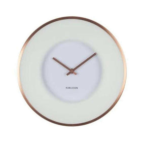 Karlsson Wall Clock Illusion - White & Copper - Funky Gifts NZ