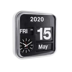 Karlsson Wall Clock Big Flip Clock - Silver - Funky Gifts NZ