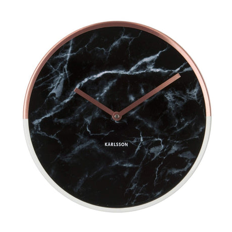 Karlsson Wall Clock Marble Delight - Copper & Black - Funky Gifts NZ