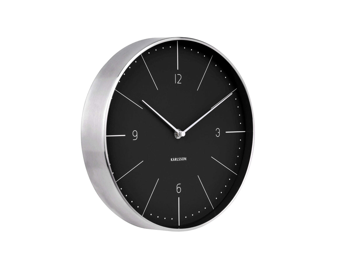 Karlsson Wall Clock Normann Numbers Small - Black - Funky Gifts NZ