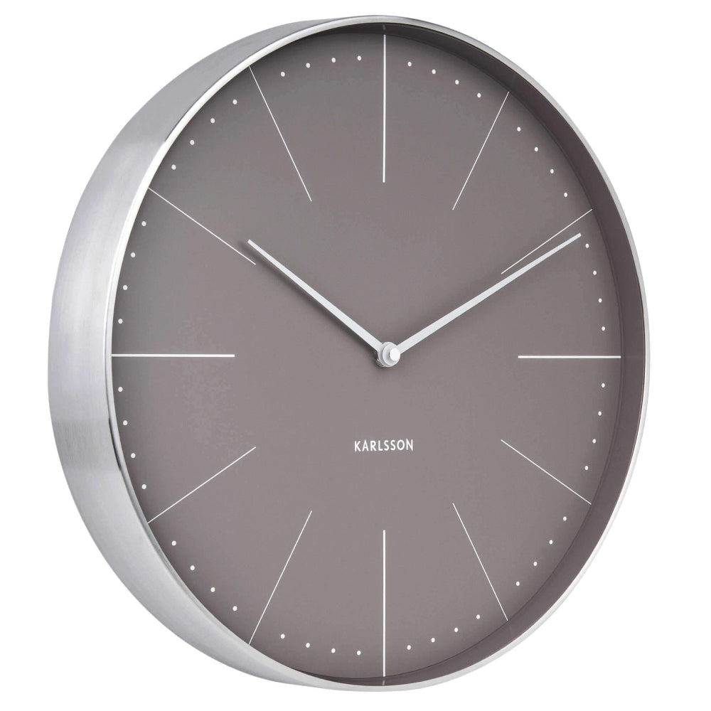 Karlsson Wall Clock Normann Station Large - Grey – Funky Gifts NZ