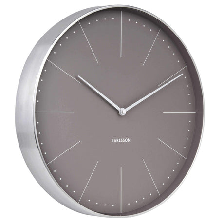 Karlsson Wall Clock Normann Station Large - Grey - Funky Gifts NZ