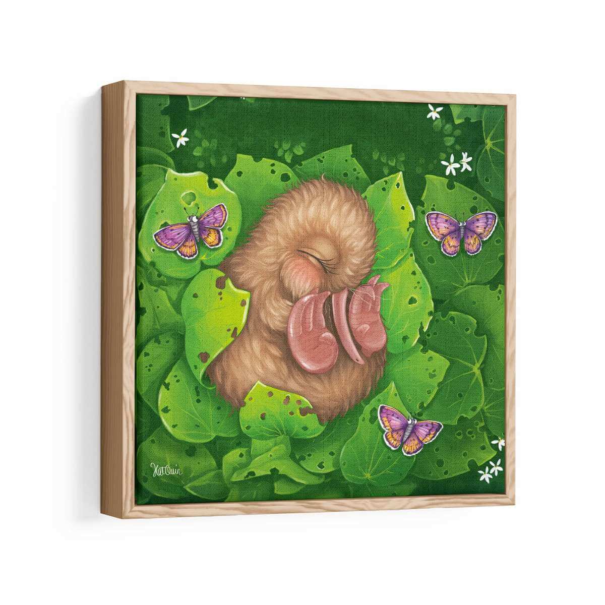 Kawakawa Kiwi - Box Canvas Framed Print - Funky Gifts NZ