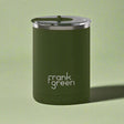 Ceramic Coffee Cup with Hinged Lid - Khaki - Funky Gifts NZ