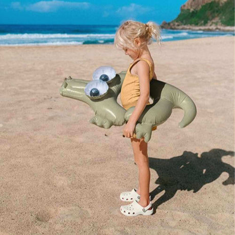 SunnyLife Kids Tube Pool Ring Cookie The Croc Khaki - Funky Gifts NZ