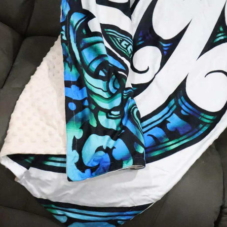 Koru Children's Blanket - Blue - Funky Gifts NZ