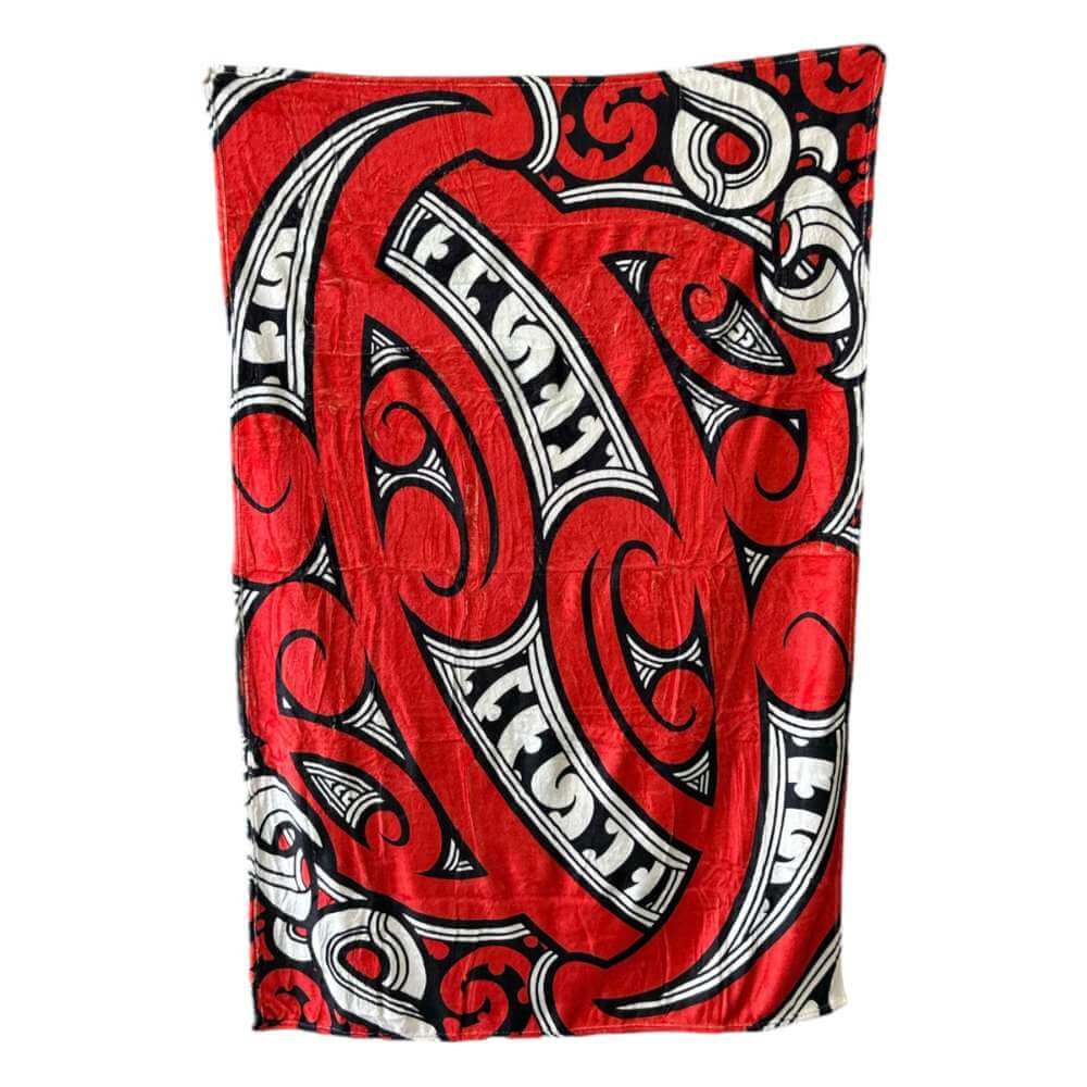 Koru Children's Blanket - Red - Funky Gifts NZ