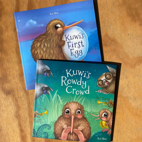 Kuwi the Kiwi Bundle #2 - Kuwi's First Egg + Kuwi's Rowdy Crowd - Funky Gifts NZ