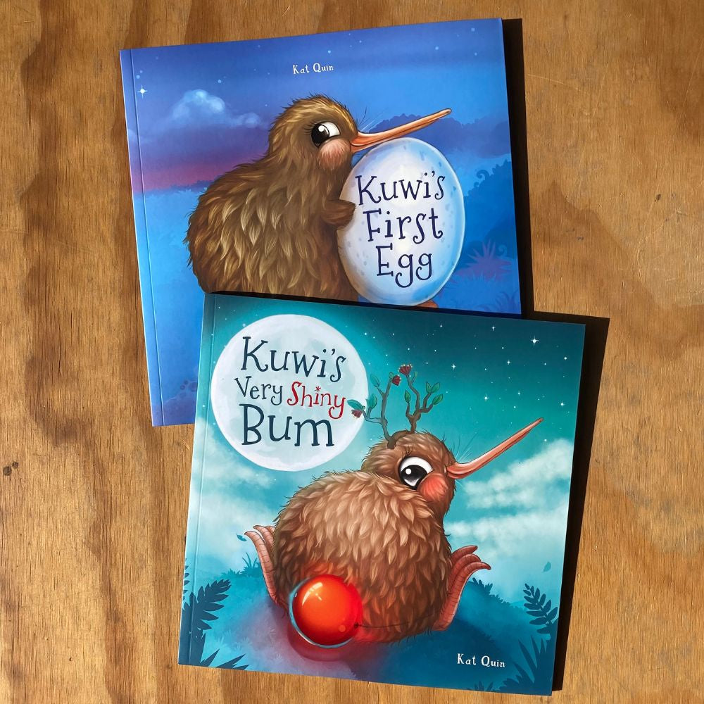 Kuwi the Kiwi Bundle #3 - Kuwi's First Egg + Kuwi's Very Shiny Bum - Funky Gifts NZ