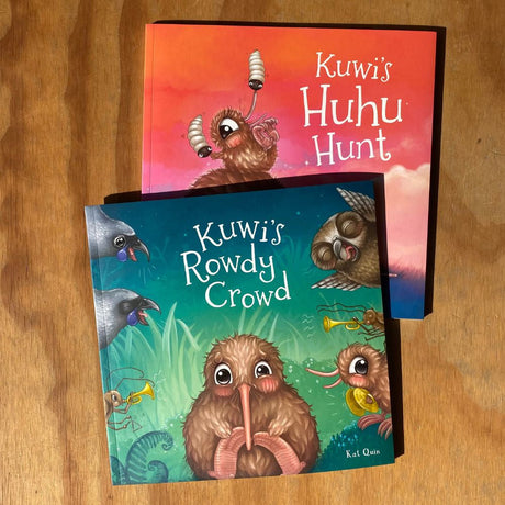 Kuwi the Kiwi Bundle #4 - Kuwi's Huhu Hunt + Kuwi's Rowdy Crowd - Funky Gifts NZ