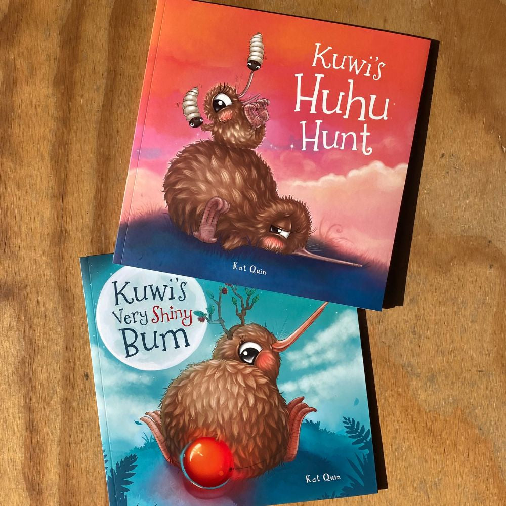 Kuwi the Kiwi Bundle #5 - Kuwi's Huhu Hunt + Kuwi's Very Shiny Bum - Funky Gifts NZ