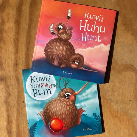 Kuwi the Kiwi Bundle #5 - Kuwi's Huhu Hunt + Kuwi's Very Shiny Bum - Funky Gifts NZ