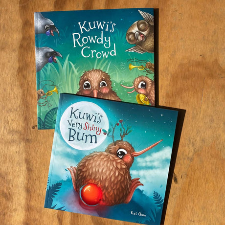 Kuwi the Kiwi Bundle #6 - Kuwi's Rowdy Crowd + Kuwi's Very Shiny Bum - Funky Gifts NZ