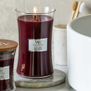 Large WoodWick Scented Soy Candle - Black Cherry - Funky Gifts NZ