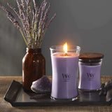 Large WoodWick Scented Soy Candle - Lavender Spa - Funky Gifts NZ