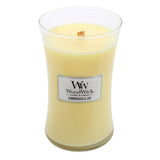 Large WoodWick Scented Soy Candle - Lemongrass & Lily - Funky Gifts NZ