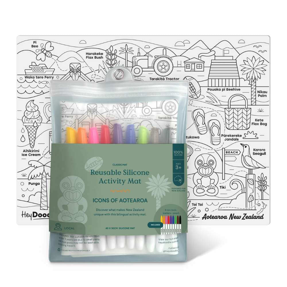 Hey Doodle - Icons of Aotearoa Large Playmat - Funky Gifts NZ