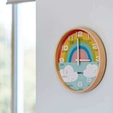 Te Reo Maori Clock - Large Rainbow - Funky Gifts NZ