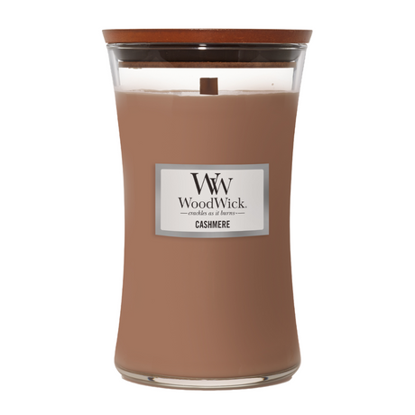 Large WoodWick Scented Soy Candle - Cashmere - Funky Gifts NZ