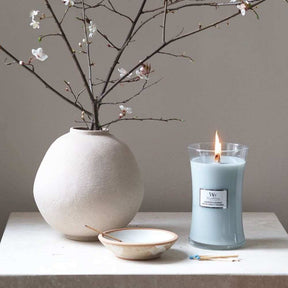 Large WoodWick Scented Soy Candle - Sagewood & Seagrass - Funky Gifts NZ