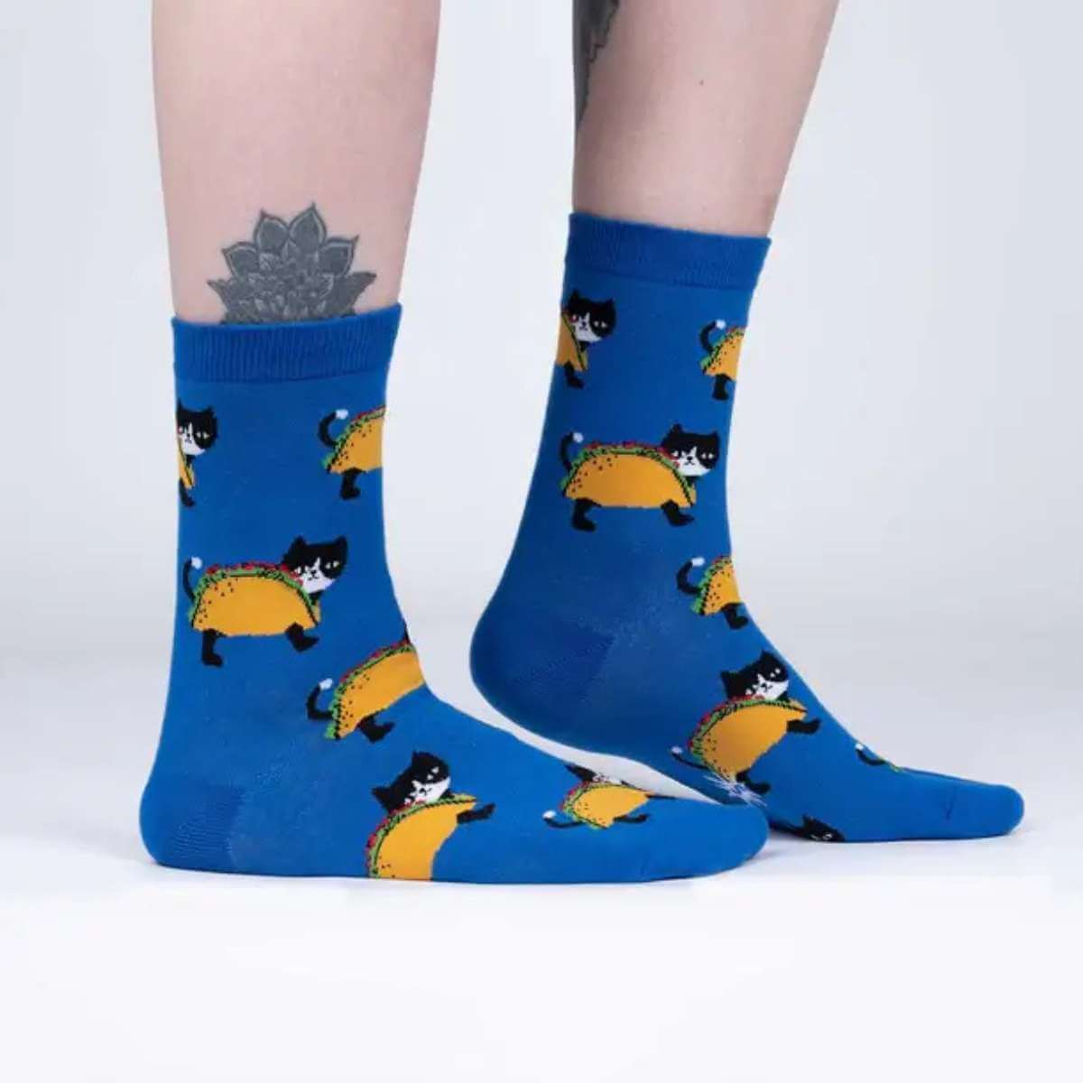 Sock It To Me Socks - Women's Crew - Let's Taco 'bout Cats - Funky Gifts NZ
