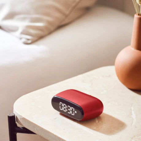 Lexon Minut Alarm Clock Dark Red - Funky Gifts NZ