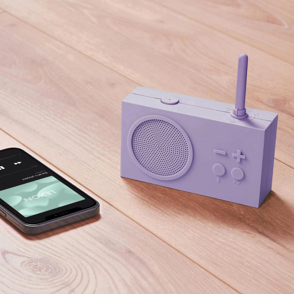 Lexon Tykho 3 Bluetooth Radio - Purple - Funky Gifts NZ