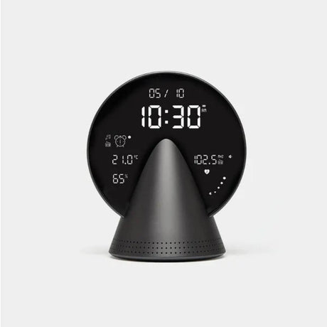 Lexon Conic Radio Alarm Clock With Built-In Radio/Speaker - Grey - Funky Gifts NZ