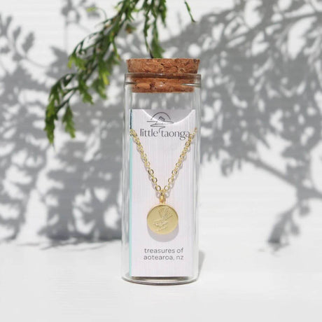 Little Taonga Round Fantail Necklace - Funky Gifts NZ