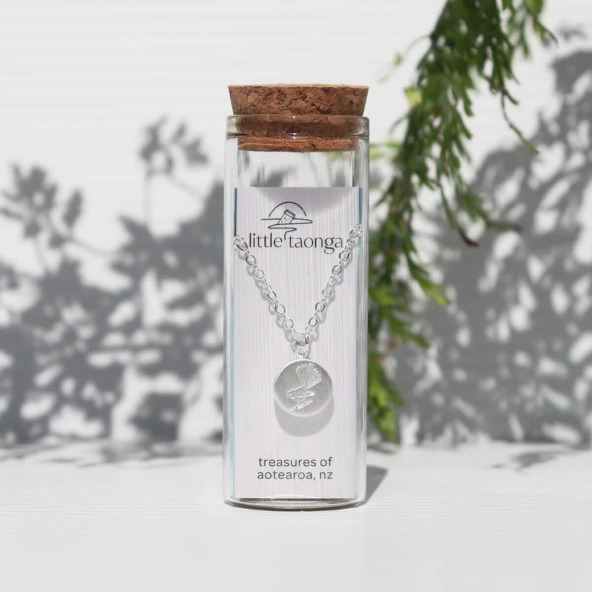 Little Taonga Round Fantail Necklace - Funky Gifts NZ
