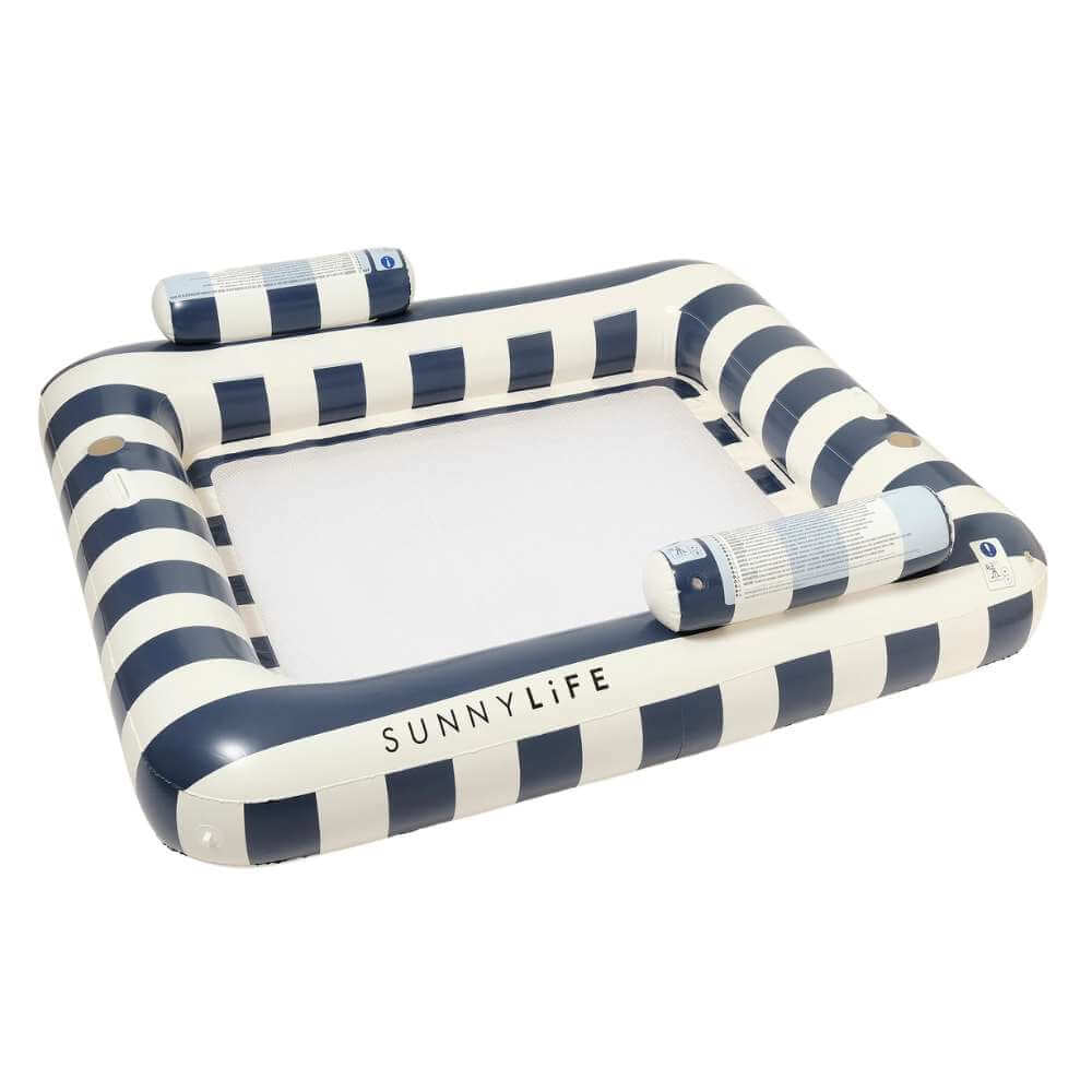 SunnyLife Luxe Twin Hammock Float Le Weekend Navy Stripe - Funky Gifts NZ