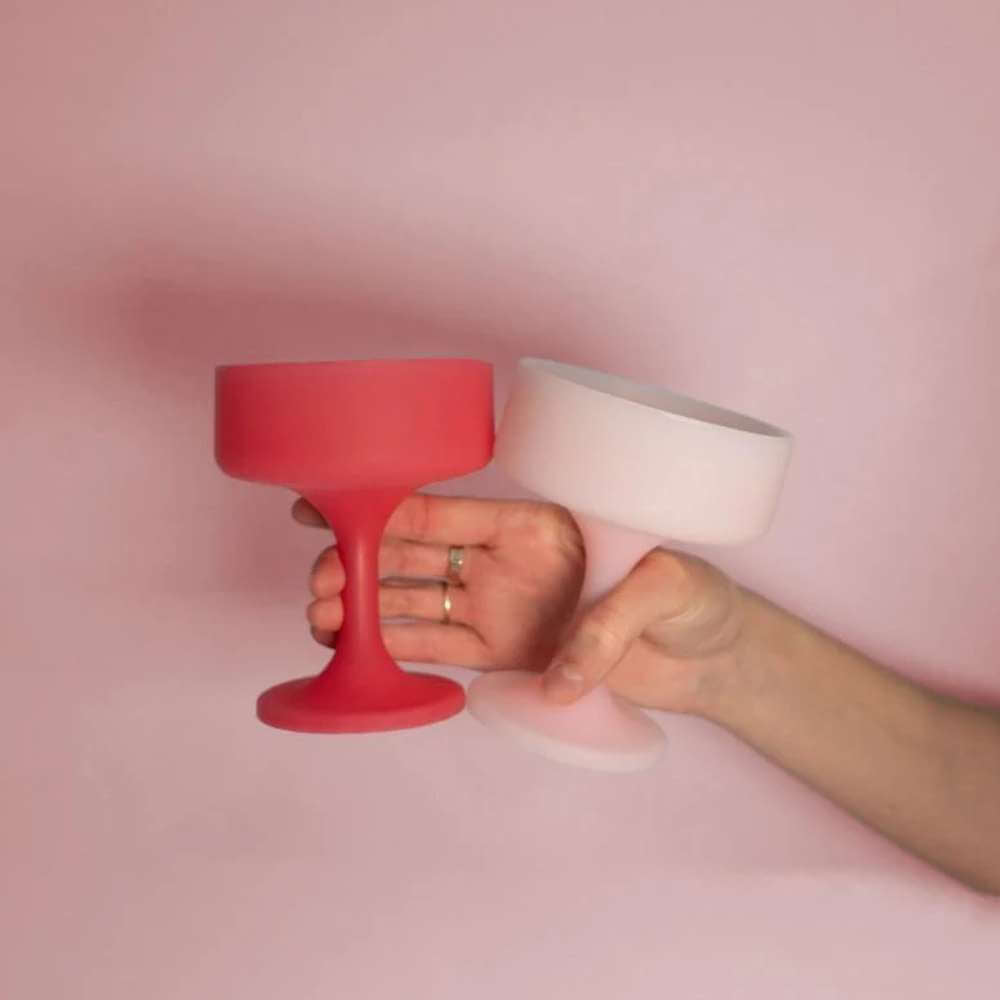 Mecc Silicone Unbreakable Cocktail Glasses - Cherry + Blush - Funky Gifts NZ