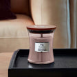 Medium WoodWick Scented Soy Candle - Vanilla & Sea Salt - Funky Gifts NZ