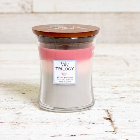 Medium Trilogy WoodWick Scented Soy Candle - Shoreline - Funky Gifts NZ