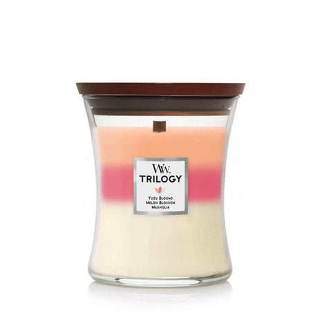 Medium WoodWick Scented Soy Candle - Blooming Orchard Trilogy - Funky Gifts NZ