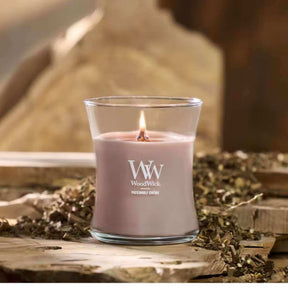 Medium WoodWick Scented Soy Candle - Patchouli Creme - Funky Gifts NZ