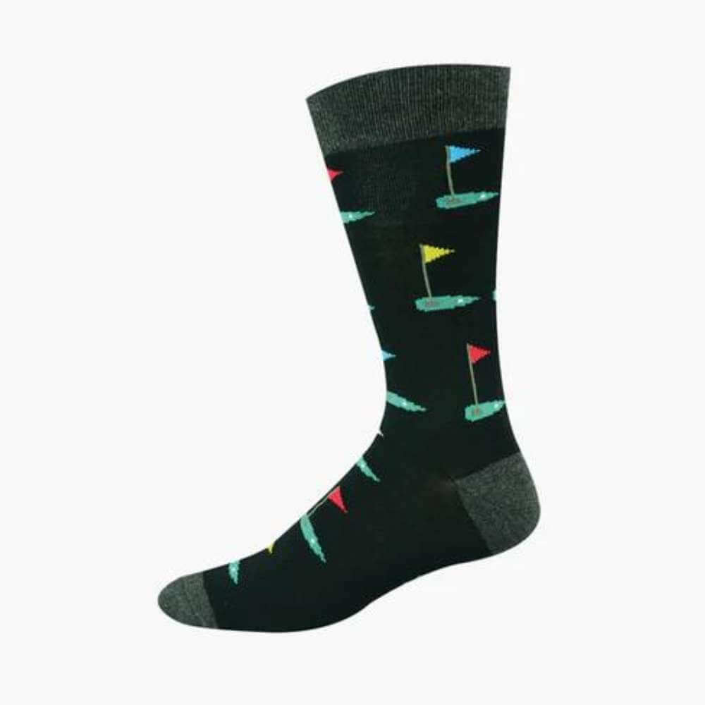 Men's Golf Green Bamboo Crew Sock - Funky Gifts NZ