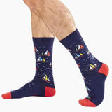 Men's Sail Away Bamboo Crew Sock - Funky Gifts NZ