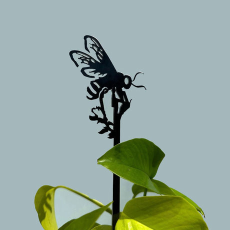 Metalbird Honey Bee Plant Stake 70cm - Funky Gifts NZ