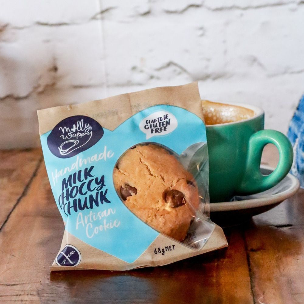 Milk Choccy Chunk Cookie Gluten Free 68g - Funky Gifts NZ