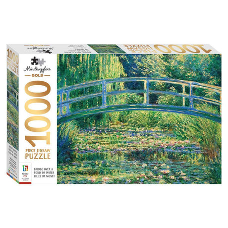 1000pc Bridge Over a Pond of Water Lilies - Funky Gifts NZ